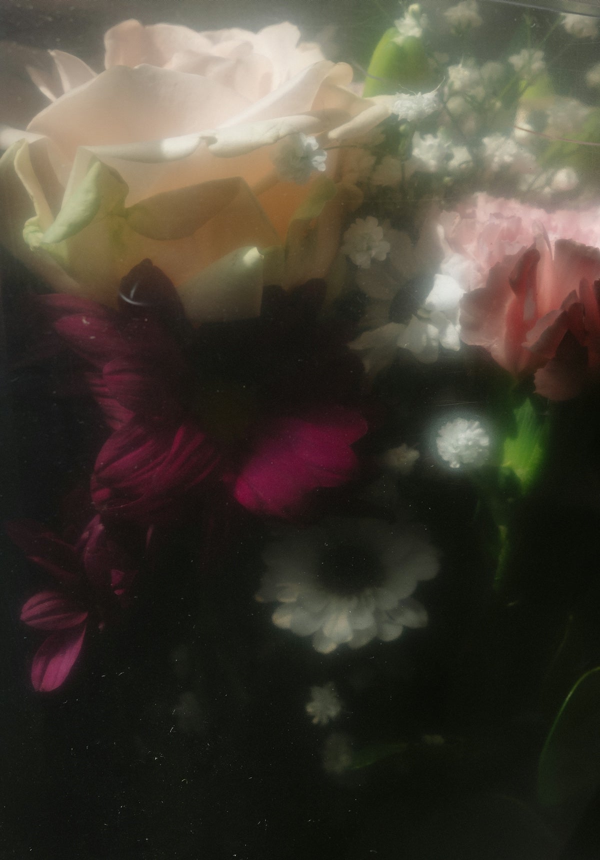 Soft focus captures a lovely bouquet of flowers.
