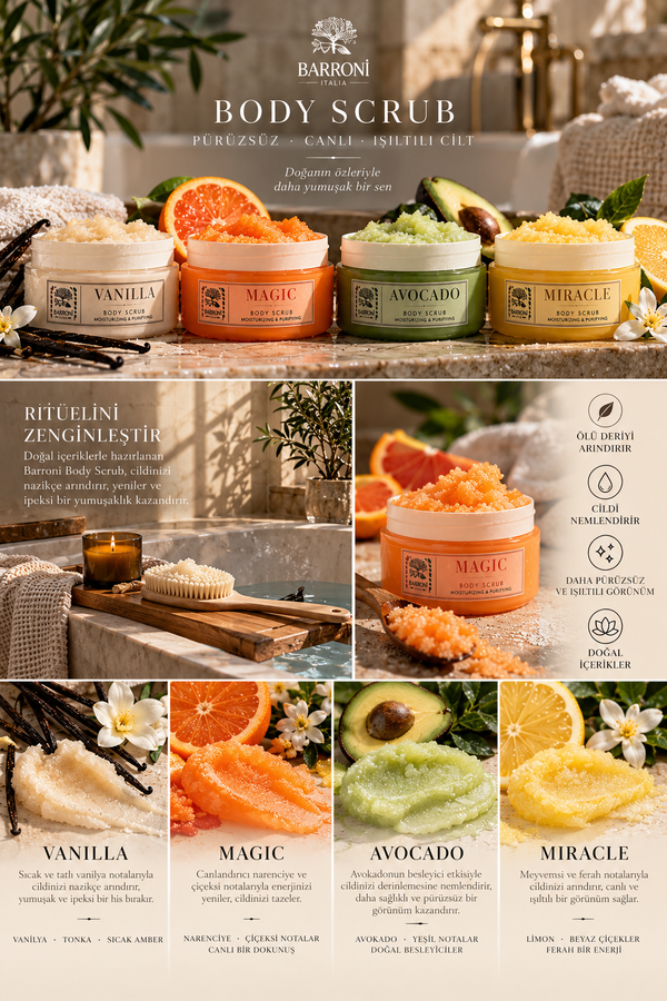 BARRONI VANILLA Body Scrub – Vücut Peelingi 300 gr