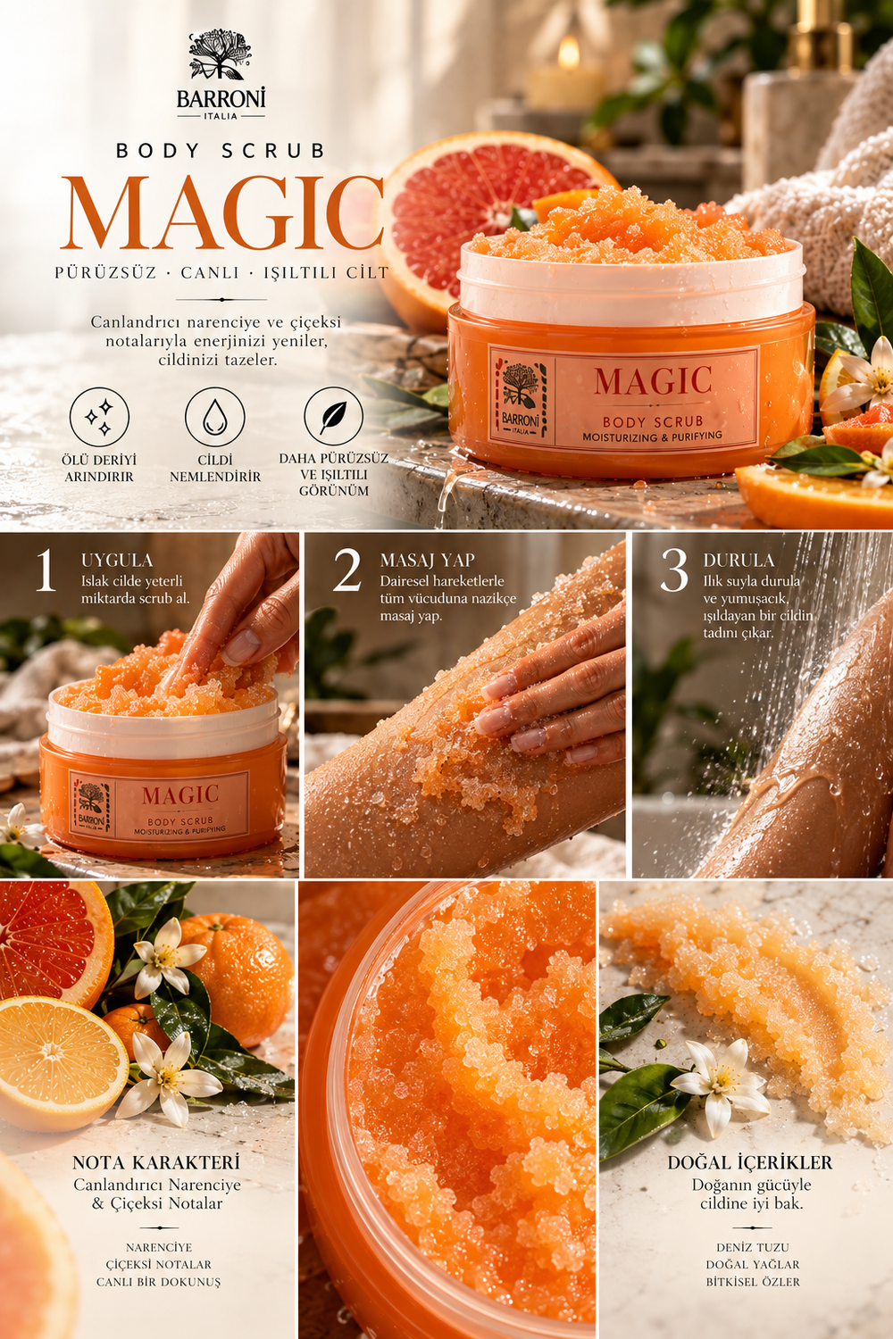 BARRONI MAGIC Body Scrub 300 g ürün kavanozu